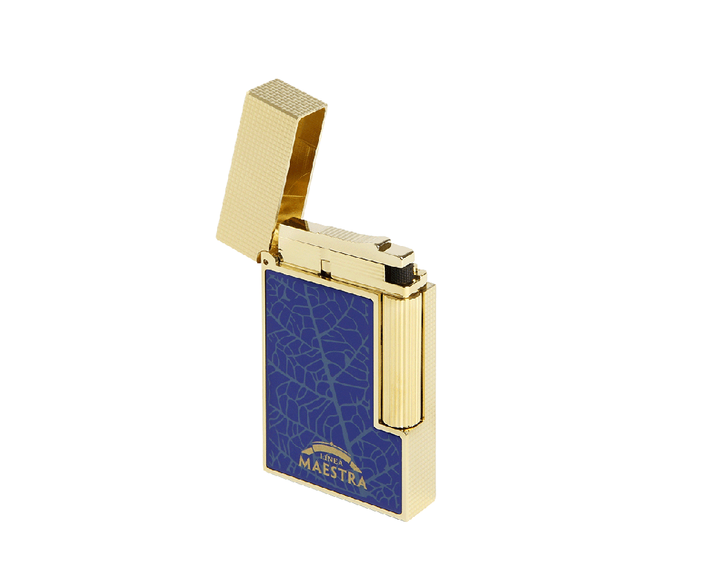 Briquet Ligne 2 Partagas Linea Maestra  bleu et or