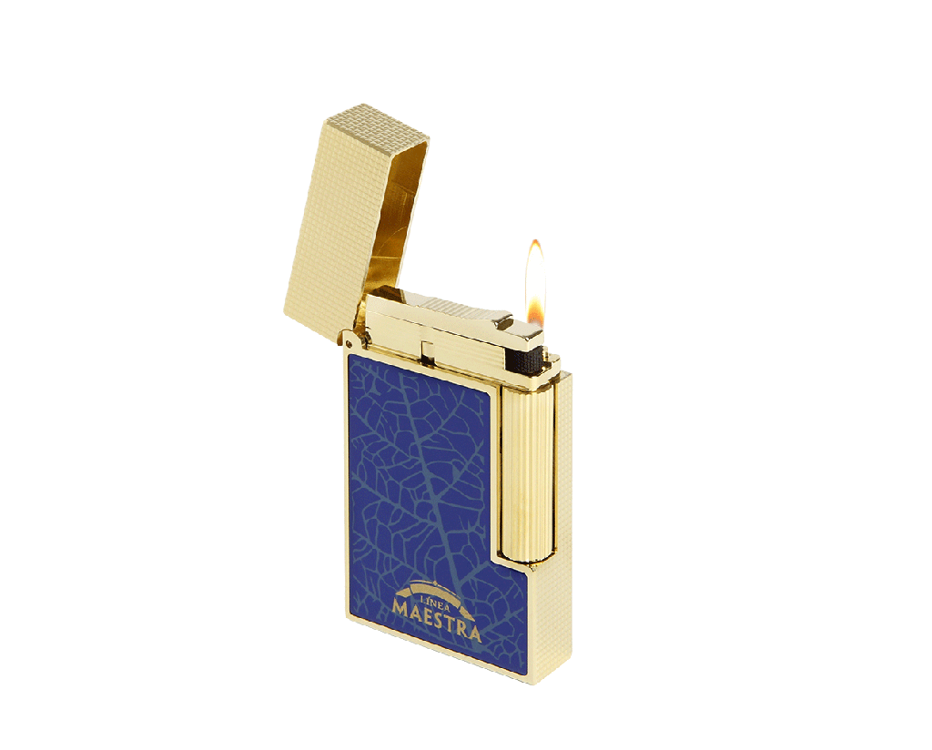 Briquet Ligne 2 Partagas Linea Maestra  bleu et or