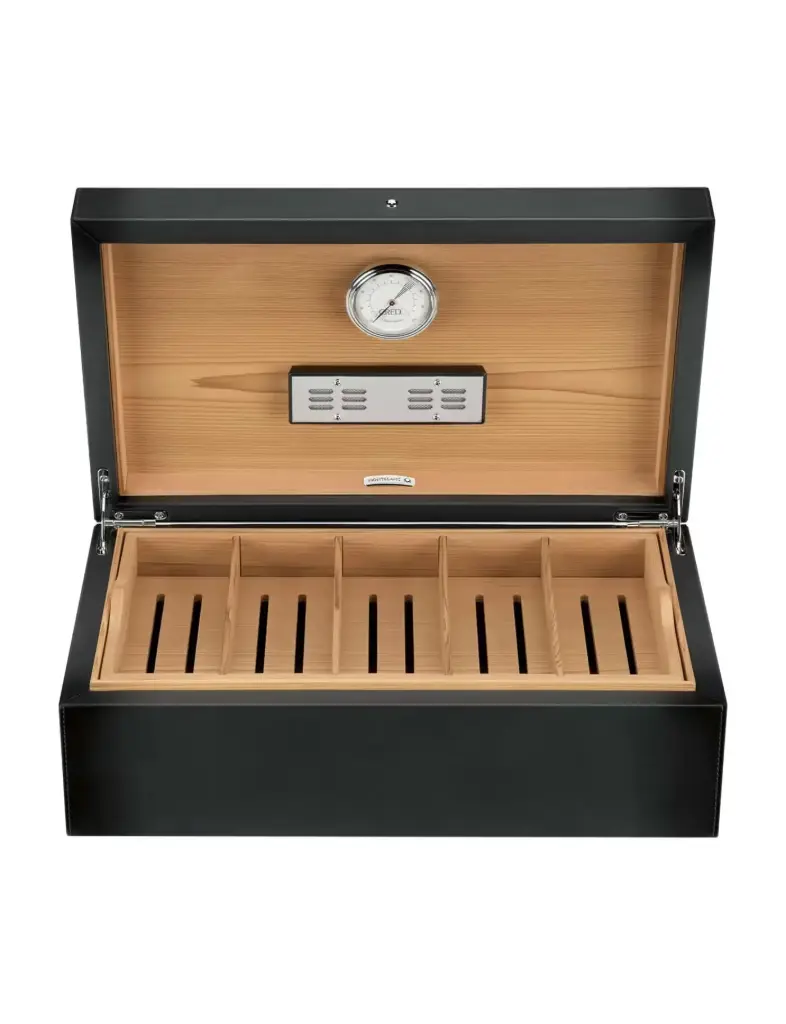 Montblanc Humidor Cigares en cuir noir