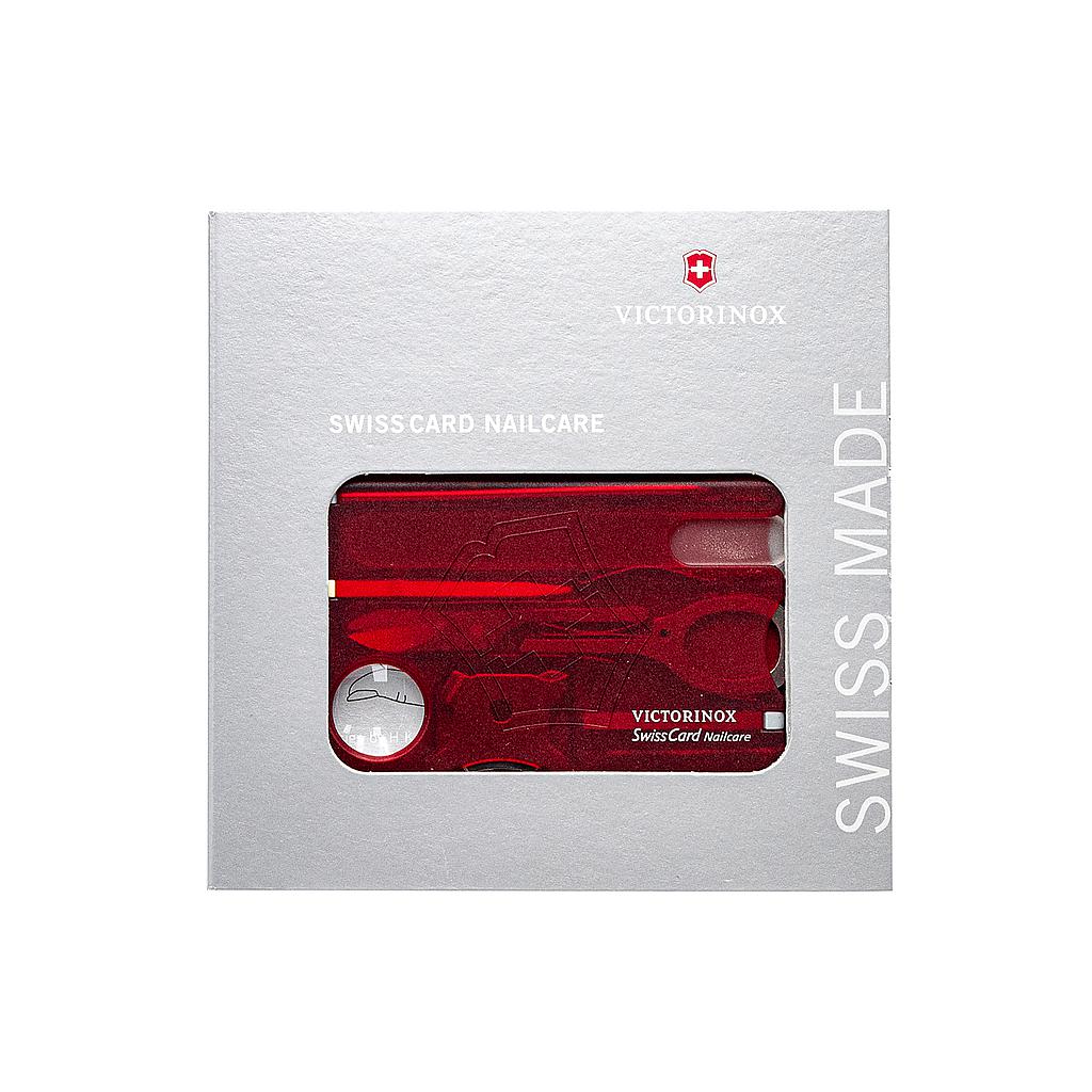 Victorinox Swiss Card Nailcare rouge transparent