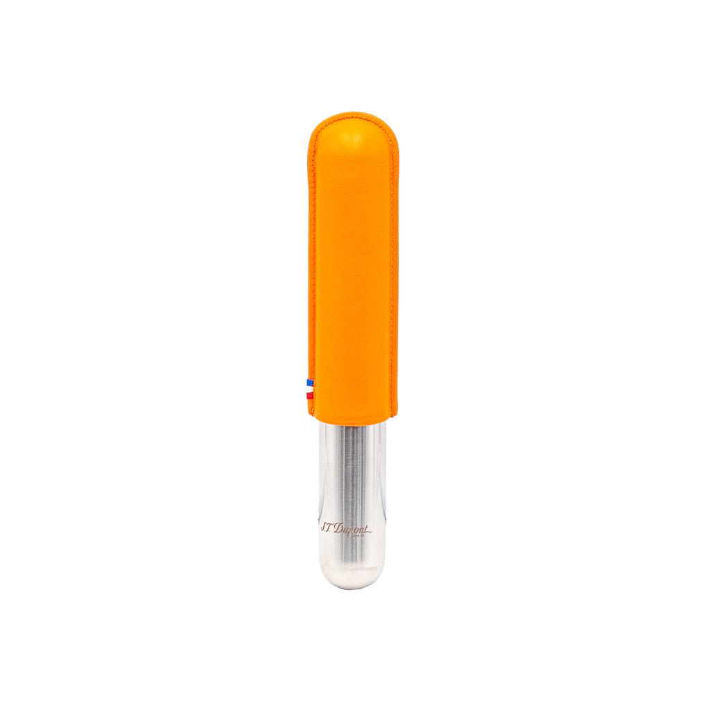 Étui S.T. Dupont 1 cigare orange et chrome grainé