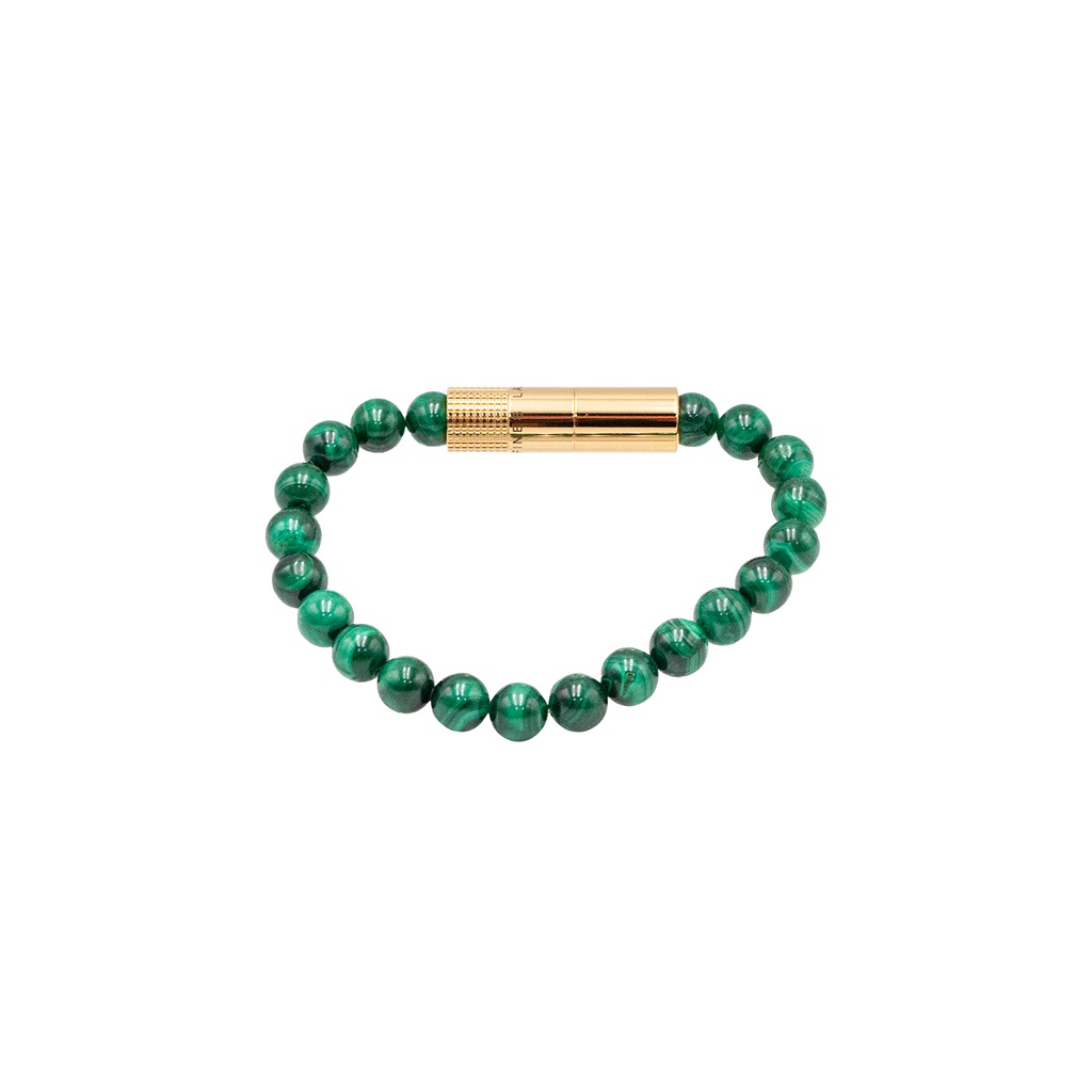 Punch Bracelet Solo Gold Malachite 8 mm