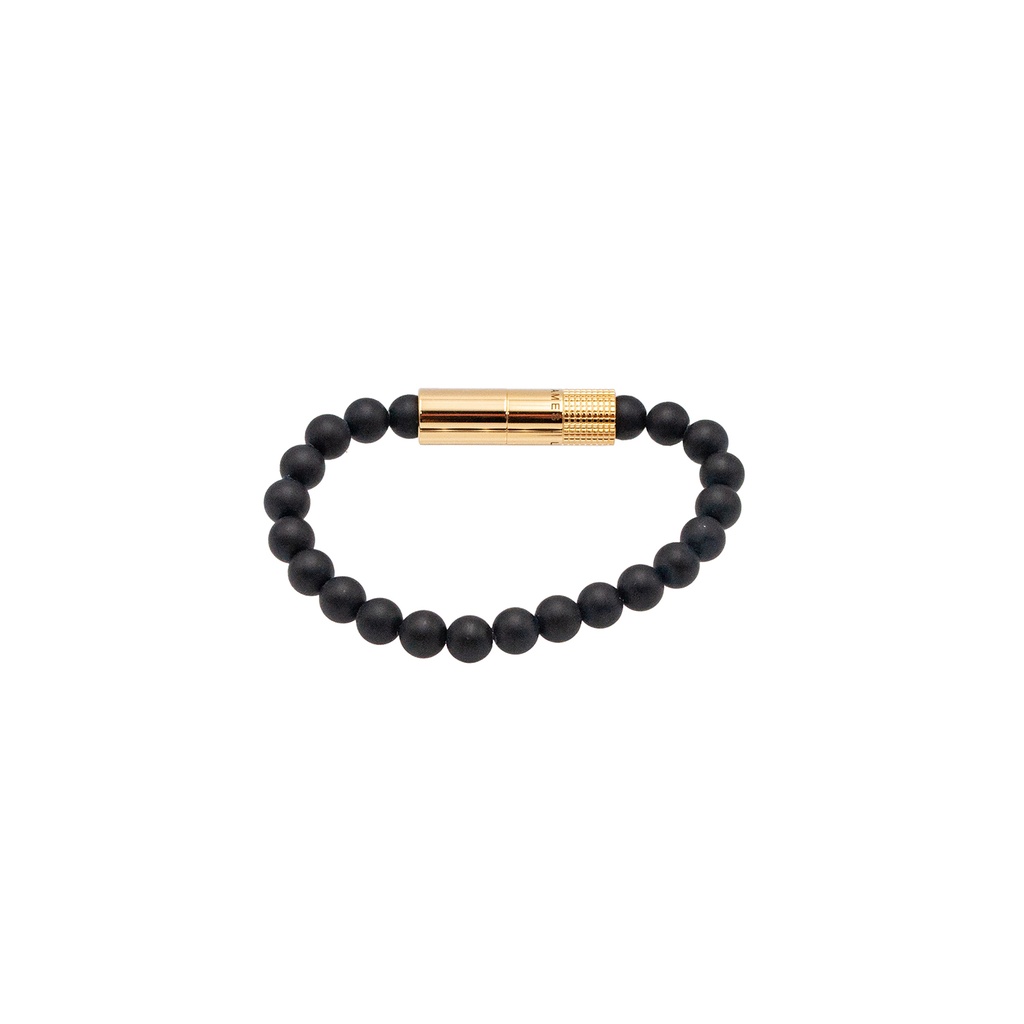 Punch Bracelet Solo Gold Onyx matte 8 mm