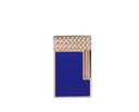 ​​​Briquet S.T. Dupont Ligne 2 guilloche sous laque bleue et or rose