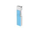 ​​​Briquet Dupont Twiggy laque bleu ciel et chrome