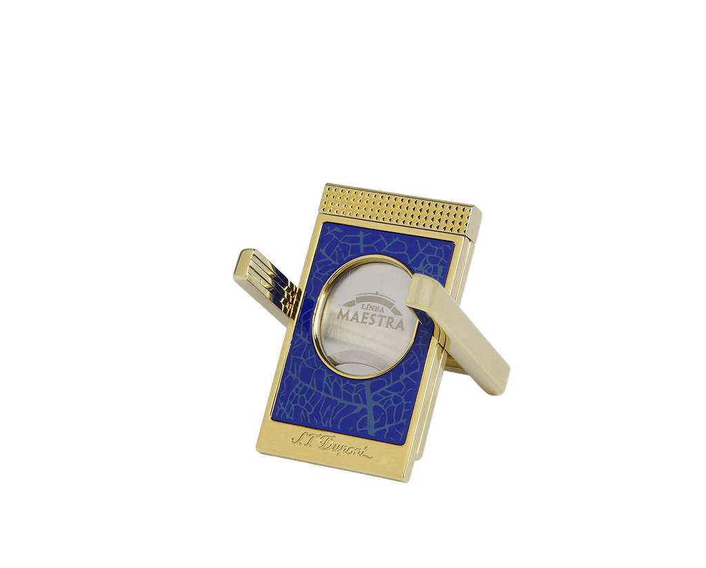 Coupe-cigares Dupont X stand Partagas Linea Maestra blue/gold