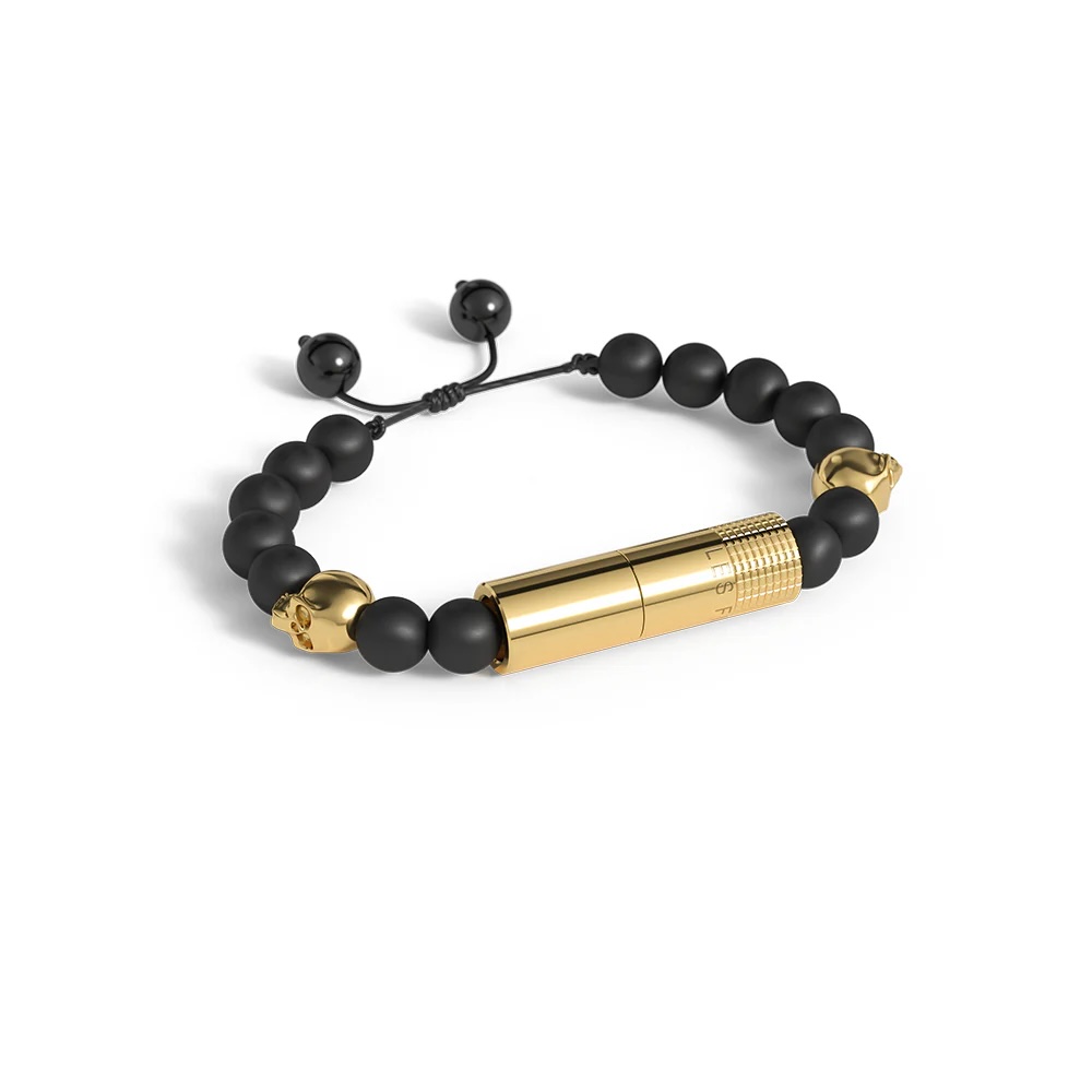 Les Fines Lames Punch Bracelet Oscuro Gold Skull II
