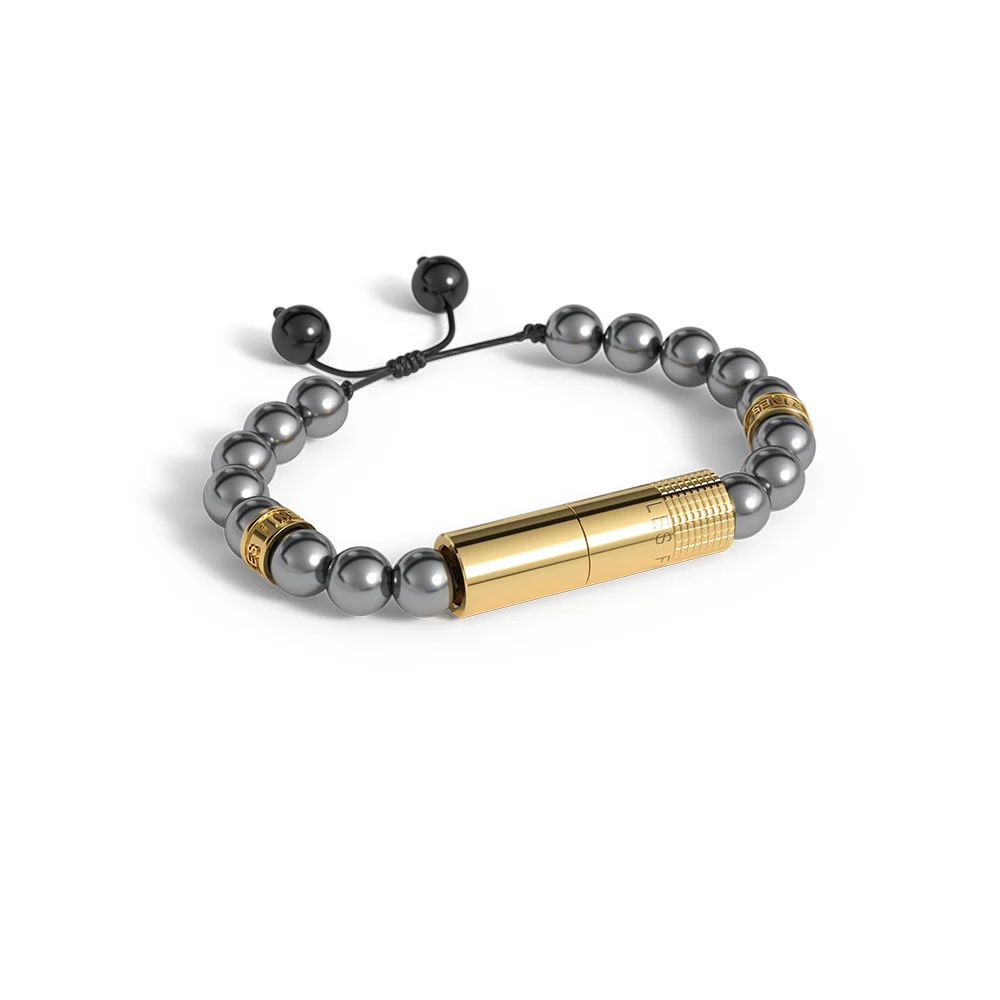 Les Fines Lames Punch Bracelet Mercurio Gold Ring
