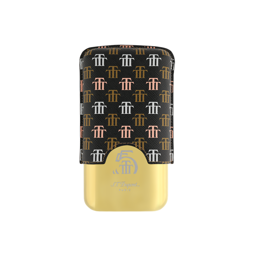 Étui Dupont 3 cigares Trinidad noir et doré