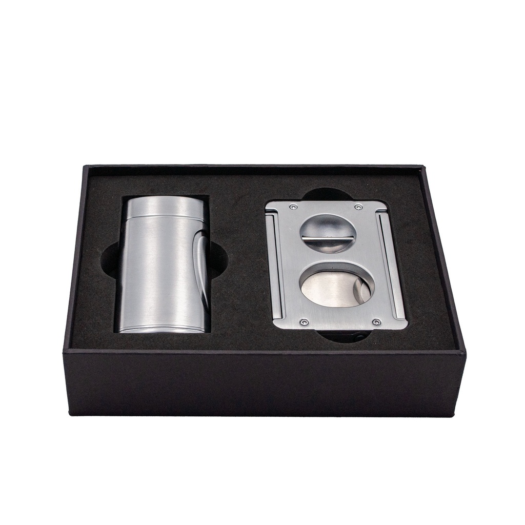 Tycoon Set Coupe Cigares & Briquet Chromé