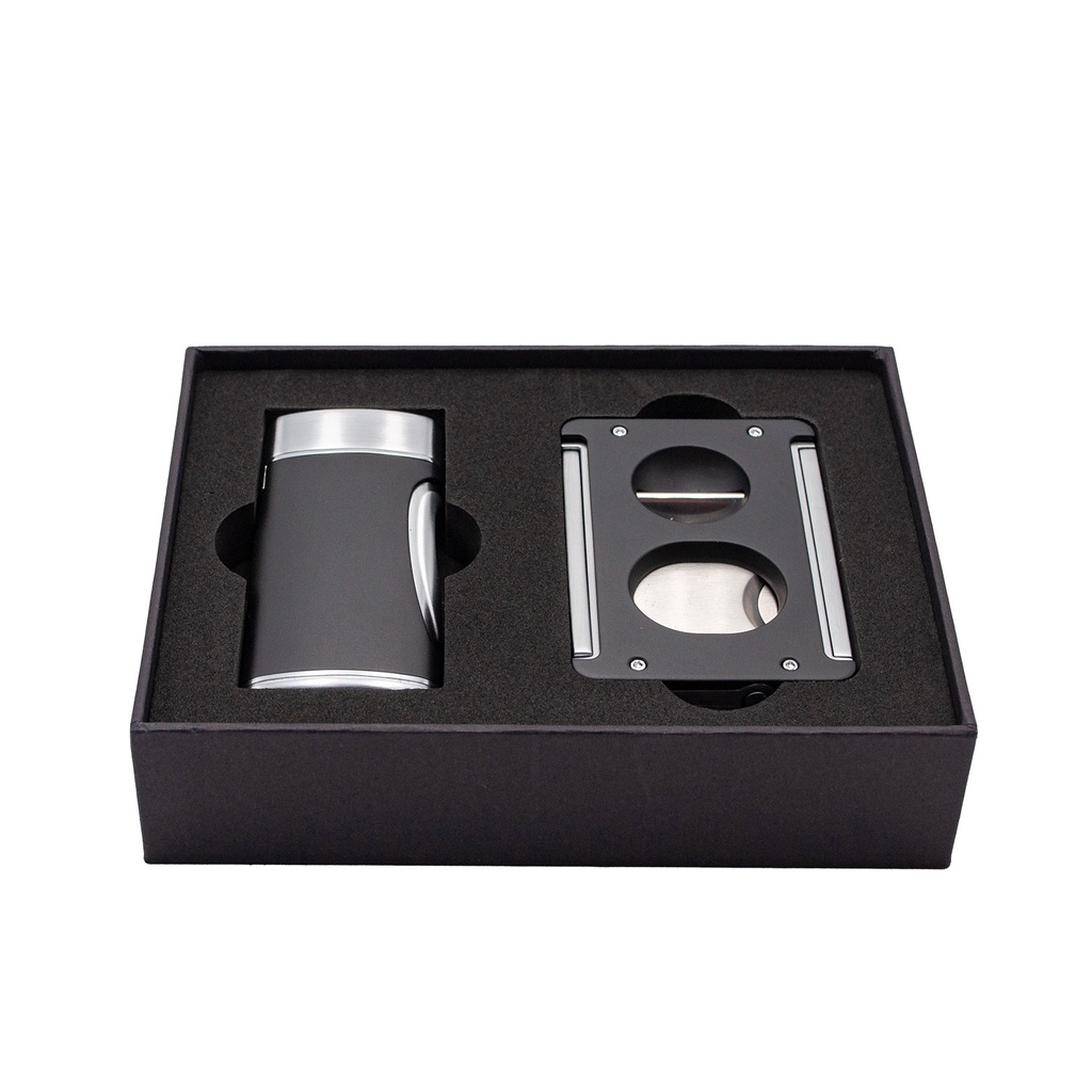 Tycoon Set Coupe Cigares & Briquet noir