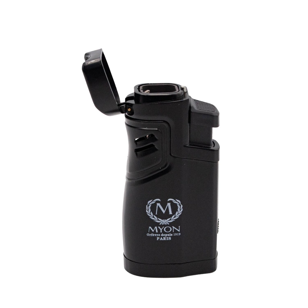 Myon Briquet noir 4 jet flammes