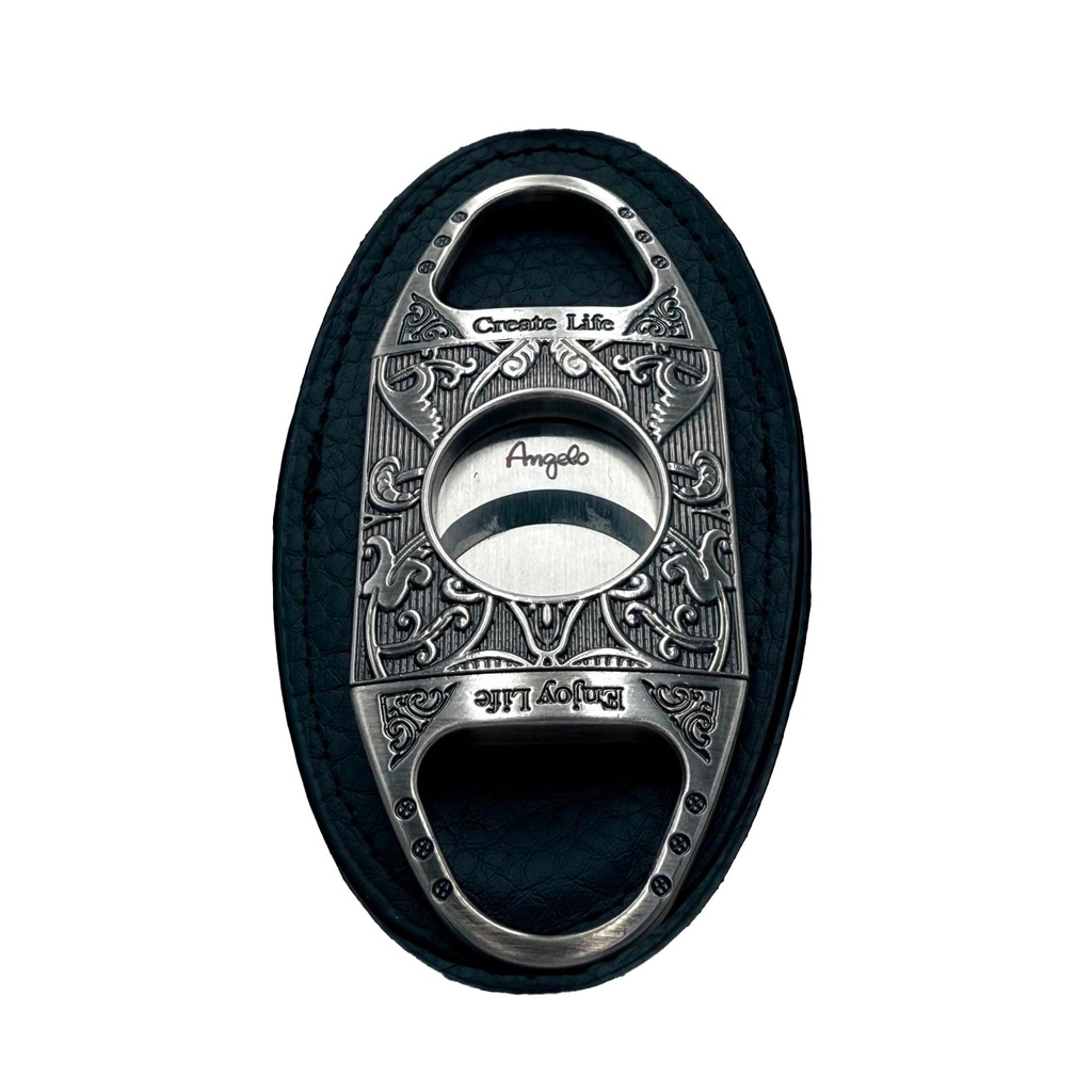 Coupe Cigares Metal Antique ring 57 etui cuir