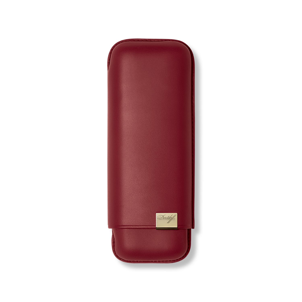 Étui Davidoff 2 cigares XL Cuir rouge gold