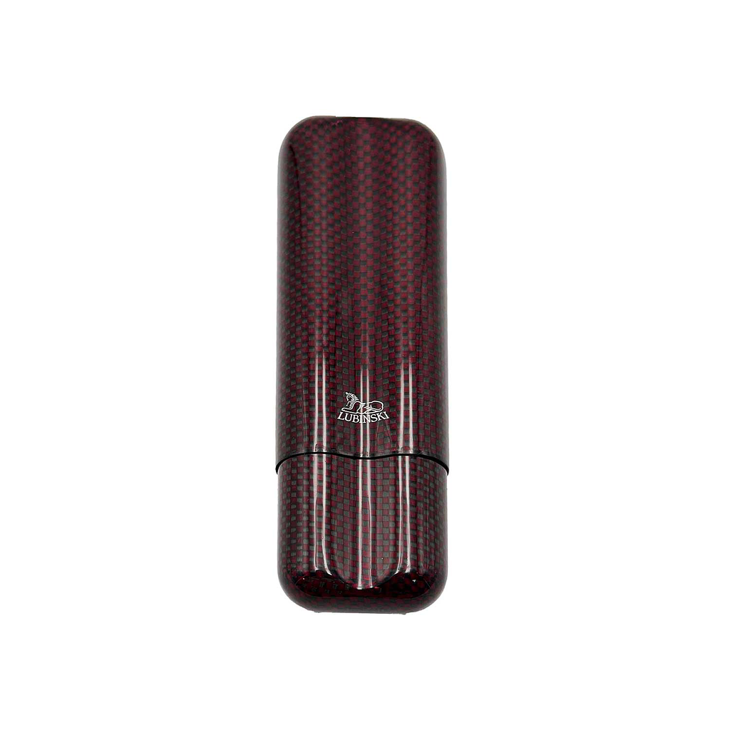 Étui Lubinski 2 cigares Carbone red 