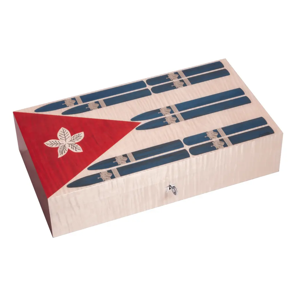 Elie Bleu Coffret à Cigares "Cuban Flag" Couleurs Cubaine - 110 Cigares 