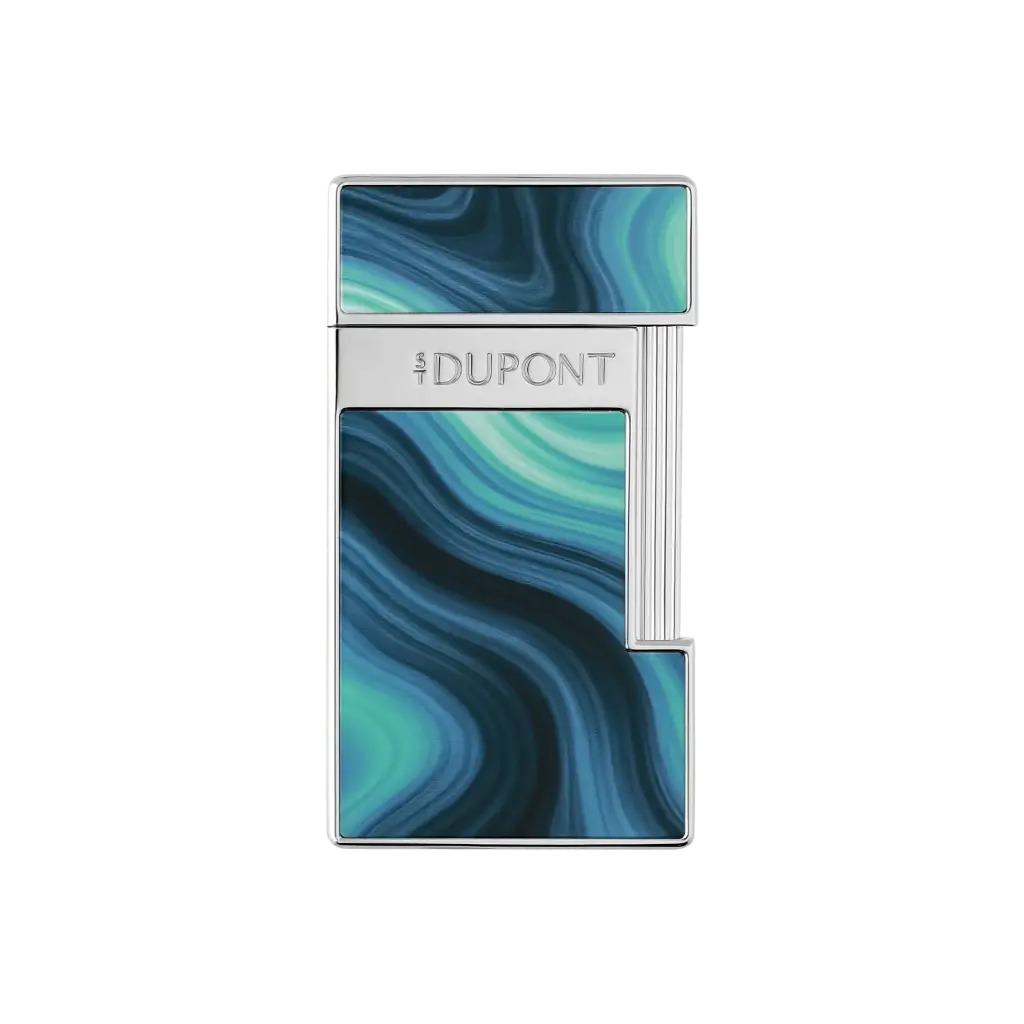 S.T.Dupont Briquet Slimmy Geode bleu chrome