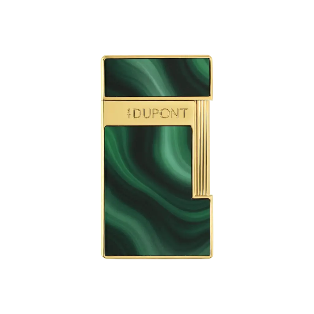 S.T.Dupont Briquet Slimmy Geode vert doré
