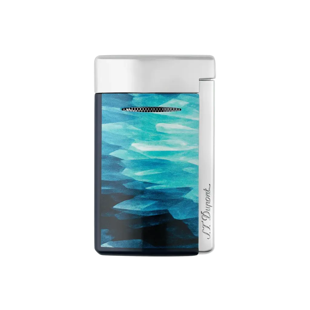 S.T.Dupont Briquet Minijet Laqué Géode bleu chrome