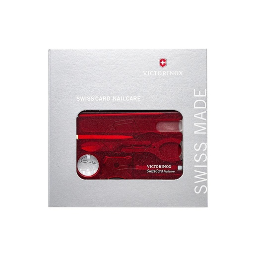 Victorinox Swiss Card Nailcare rouge transparent