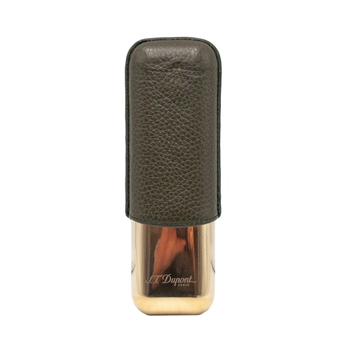S.T.Dupont Etui 2 cigares kaki et doré