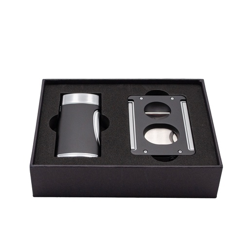 Tycoon Set Coupe Cigares & Briquet noir
